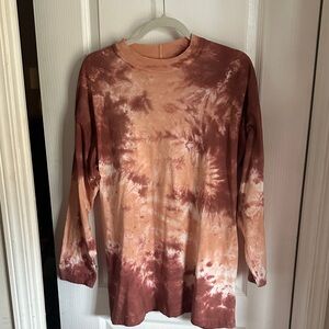 We The Free Tie-Dye Long Sleeve Top - Brown and Cream